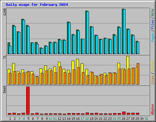Daily usage for February 2024