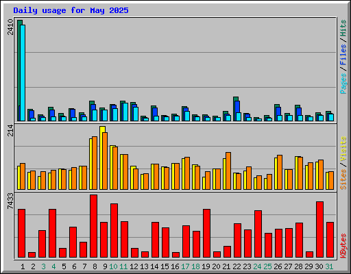Daily usage for May 2025