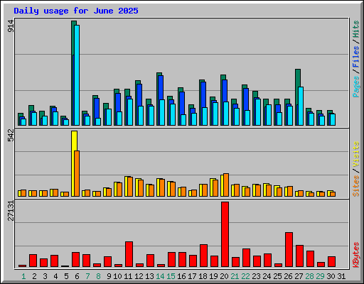 Daily usage for June 2025