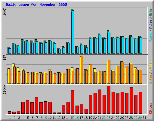 Daily usage for November 2025