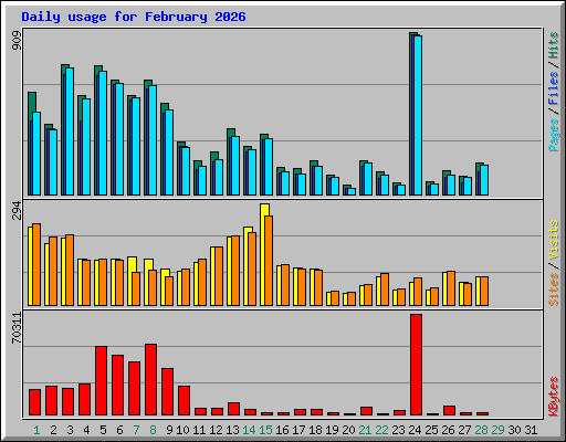 Daily usage for February 2026