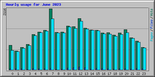 Hourly usage for June 2023