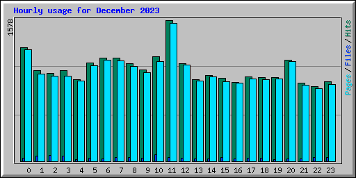 Hourly usage for December 2023