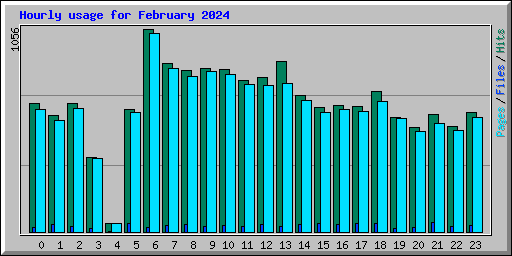 Hourly usage for February 2024