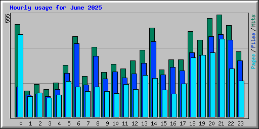 Hourly usage for June 2025