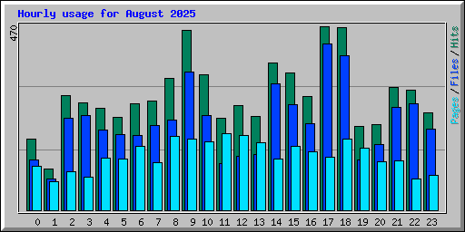 Hourly usage for August 2025