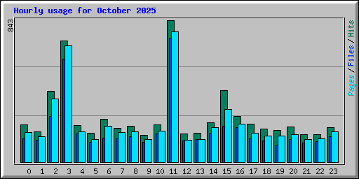 Hourly usage for October 2025